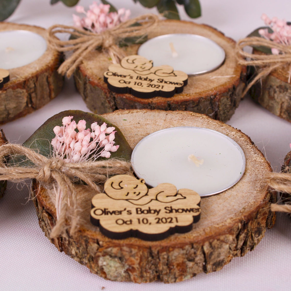 Baptism candle Rustic selling