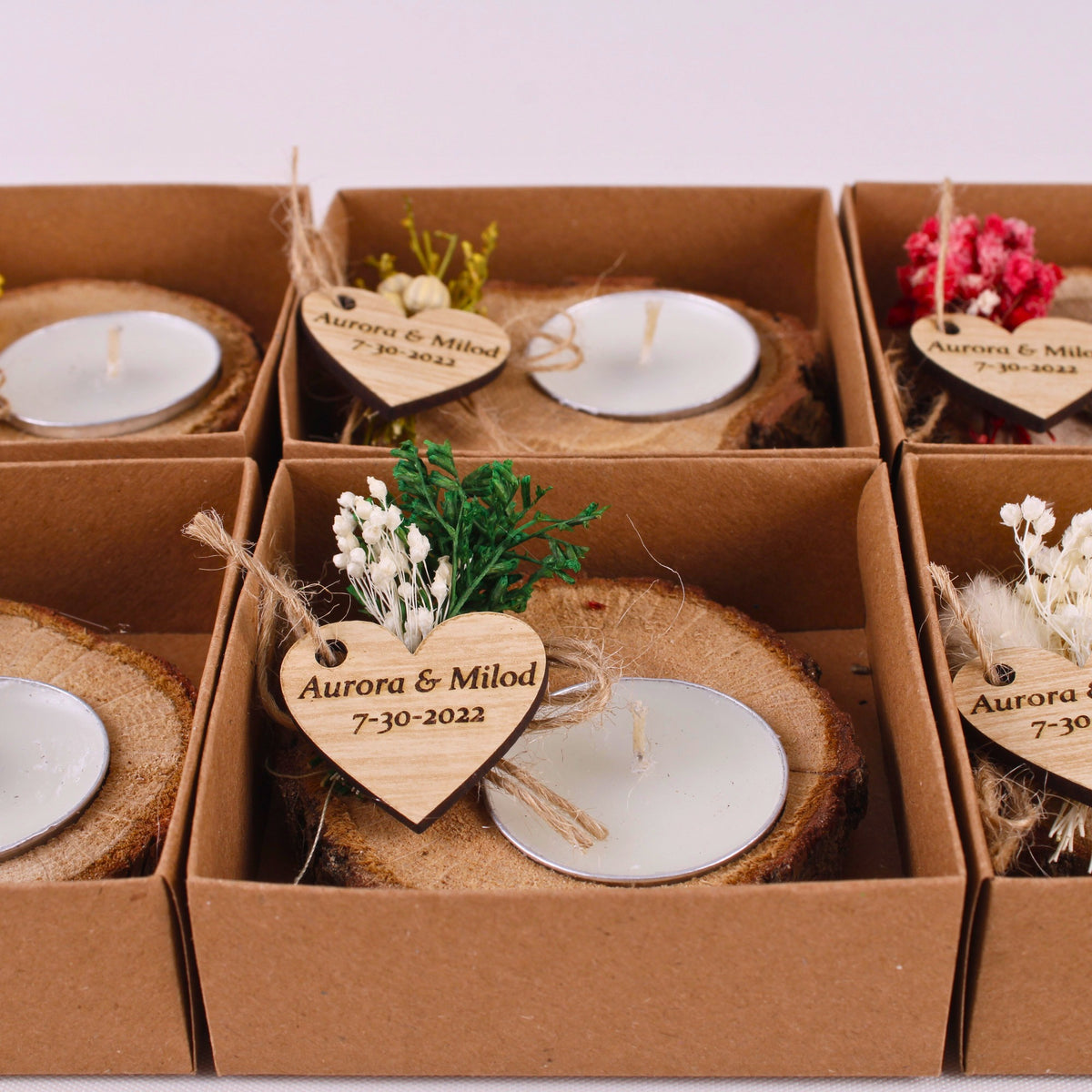 Personalized Wedding Shower Favors- Rustic Tealight Holder- Bridal Shower Favors selling Gift- Bridesmaid Gifts-Wooden Favors- Personalized Candles