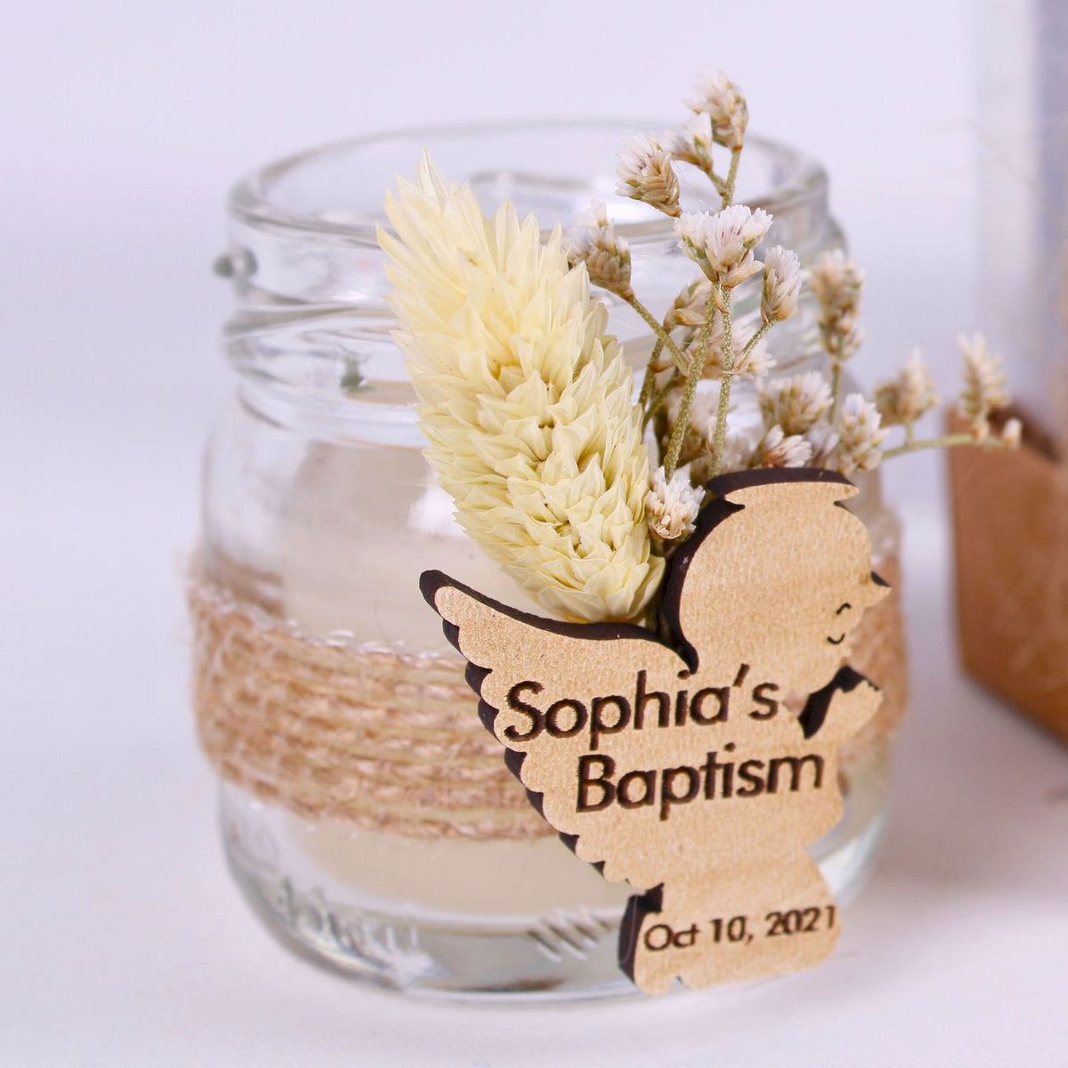 Christening Favors / Baptism Favors / Floral Wreath / Soy Candle Favors / 4 oz. order Candle Favors / Personalized Favors /