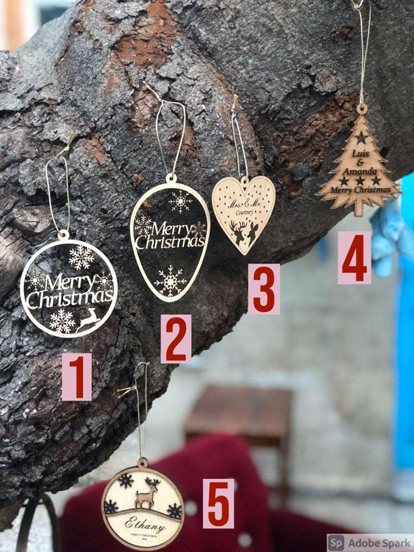 Handmade Wooden Christmas Decor, Christmas Ornament, Christmas Gift, Holiday Ornament, Vintage Christmas Tree Decoration, Xmas Gift Designed by Happy Times Favors, a handmade gift shop ideal for Christmas Noel Xmas Christmas Wooden Ornament New Year Favor Personalized Christmas Gift ornament