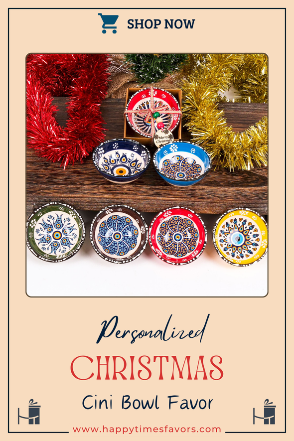 Turkish Cini Porcelain Bowl Christmas Favors, Christmas Party Favors, New Year Xmas Favors Coworker Happy Holiday Favors Items designed by Happy Times Favors, a handmade gift shop. We designed this tile/ceramic/porcelain bohemian theme wedding favor ideas, boho gifts, handmade candy bowl, Best for Wedding Gift, Bridal Shower gift, Baby Shower gift, Christening gift, Baptism gift, Graduation gift, birthday gift or any Party favors.