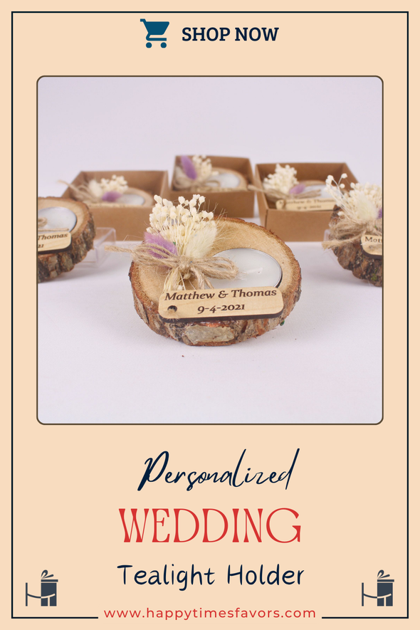 Personalized Wedding Gifts Wooden Tealight Holder, Bridal Shower Gifts, Bridal Shower Presents Items designed by Happy Times Favors, a handmade gift shop. These items are ideal for bridal shower gifts, bridal shower presents, gifts to give at a bridal shower, present for wedding shower,  wedding gift ideas, bridesmaid present, bridal shower favor, wedding favor for guests, wedding gift for guests, thank you gift