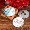 Personalized Bottle Opener Magnet Christmas Favors, Custom Fridge Bottle Opener, Bridal Shower Favor, Wedding Party Favor Guests, Anniversary Items designed by Happy Times Favors, a handmade gift shop. We create handmade Customized Bottle Opener Magnet Favors for Christmas, New Year, X-mas, Noel, Thanksgiving, Happy Holiday. Can be customized as Wedding, Baby Shower, Baptism, Christening, Birthday, Anniversary, and for all party or events as well. 