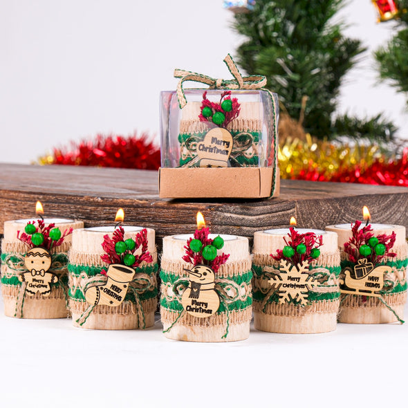 Personalized Christmas Gift, Christmas Wooden Candle Holder, Noel New Year Happy Holiday Gifts, Christmas 2024 Ornament, Gift Exchange Items designed by Happy Times Favors, a handmade gift shop. Wooden candle holder decorated with flowers. Are ideal for Christmas, Noel, New Year, and party gifts.  Personalized ornaments, Christmas table decorations, Christmas decoration, Christmas ornament, Christmas gift, Custom Xmas ornaments, Unique Xmas gifts.