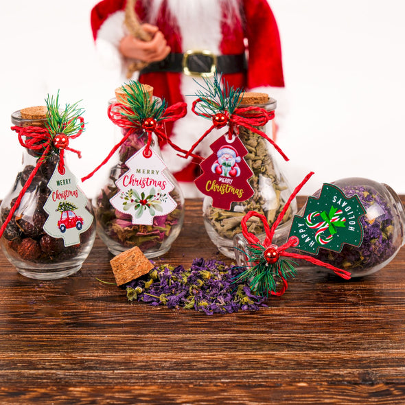 Christmas Tea Favors for Guests Gifts, Happy Holiday Favors, Tea Party Favors, Gift Exchange Items designed by Happy Times Favors, a handmade gift shop. These glass cork vials/jars are filled with 11 different tea. Ideal for Christmas, Noel, New Year, Happy Holiday party gifts, Personalized Christmas Gifts, Custom Gifts for Christmas, Christmas gifts for family, friends, coworkers, Xmas favors, Noel gifts