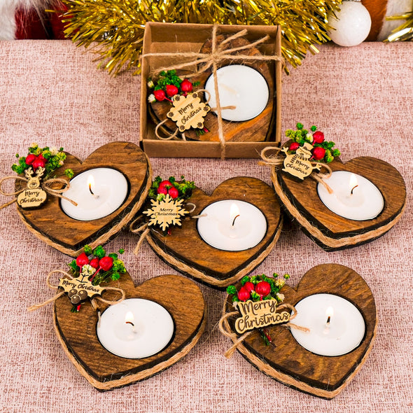 Personalized Christmas Gift, Christmas Wooden Candle Holder, Noel New Year Happy Holiday Gifts, Christmas 2024 Ornament, Gift Exchange