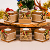 Personalized Christmas Gift, Christmas Wooden Candle Holder, Noel New Year Happy Holiday Gifts, Christmas 2024 Ornament, Gift Exchange Items designed by Happy Times Favors, a handmade gift shop. Wooden candle holder decorated with flowers. Are ideal for Christmas, Noel, New Year, and party gifts.  Personalized ornaments, Christmas table decorations, Christmas decoration, Christmas ornament, Christmas gift, Custom Xmas ornaments, Unique Xmas gifts.