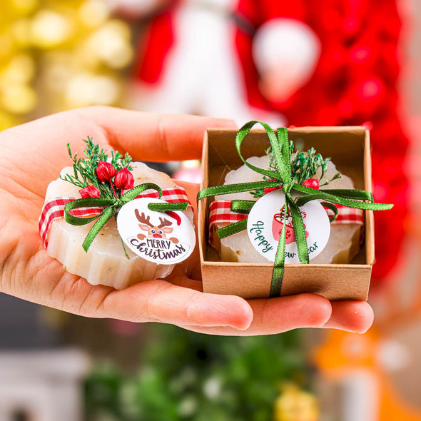 Personalized Christmas Favors Scented Soaps, Christmas Gifts for Family, Friends and Coworkers