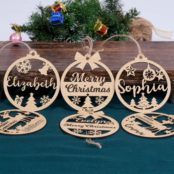 Handmade Wooden Christmas Decor, Christmas Ornament, Christmas Gift, Holiday Ornament, Vintage Christmas Tree Decoration, Xmas Gift Designed by Happy Times Favors, a handmade gift shop ideal for Christmas Noel Xmas Christmas Wooden Ornament New Year Favor Personalized Christmas Gift ornament