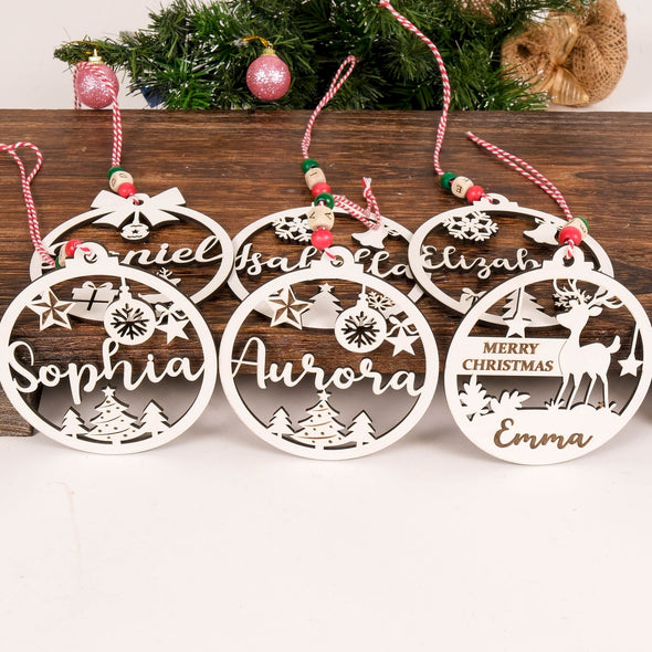 Handmade Wooden Christmas Decor, Christmas Ornament, Christmas Gift, Holiday Ornament, Vintage Christmas Tree Decoration, Xmas Gift Designed by Happy Times Favors, a handmade gift shop ideal for Christmas Noel Xmas Christmas Wooden Ornament New Year Favor Personalized Christmas Gift ornament