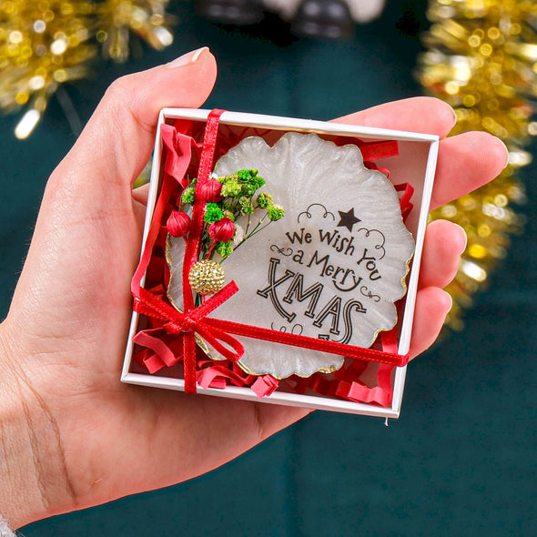 Personalized Christmas Gift Epoxy Magnet with Chic Box, Christmas Decor, Noel Gift, Xmas Gift, Xmas Decorations, Holiday Decor Designed by Happy Times Favors, a handmade gift shop. Ideal for Christmas, Noel gift, New Year, Happy Holiday, Christmas Gift, Christmas decoration, Xmas decor.