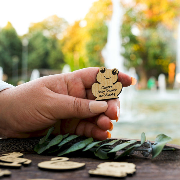 Personalized Wooden Baby Shower Magnet, Custom Fridge Magnet, Baptism, First Communion Favor, Wedding Party Favor Guest Items designed by Happy Times Favors, a handmade gift shop. These tags are ideal as baby shower favors, baby shower decorations, first communion gifts, christening party favors, baptism party favors, christening favors, thank you gifts, wedding favors, bridal shower favors, engagement favors, birthday favors.