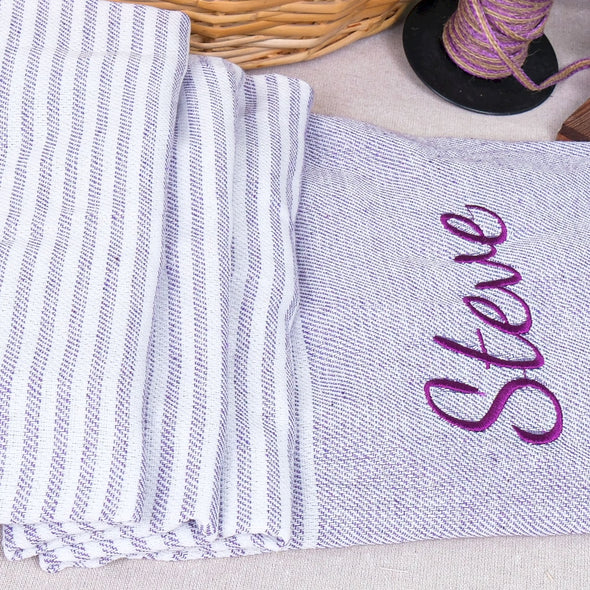 Personalized Turkish Beach Towel, Bath Towel with Name, Hammam Towel, Bridesmaid Personalized Gift Towel Embroidery, Wedding Favor for Guest Items designed by Happy Times Favors, a handmade gift shop. These beach towels are best for bridesmaid proposal, bridal shower, wedding, gift for the beach, girlfriend gift, home decor gifts, boyfriend gift, best friend gift, Bachelor Party Favors, housewarming gift, bath and baby shower, baptism or any other events.