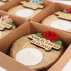 Personalized Wedding Gifts Wooden Tealight Holder, Bridal Shower Gifts, Bridal Shower Presents Items designed by Happy Times Favors, a handmade gift shop. These items are ideal for bridal shower gifts, bridal shower presents, gifts to give at a bridal shower, present for wedding shower,  wedding gift ideas, bridesmaid present, bridal shower favor, wedding favor for guests, wedding gift for guests, thank you gift