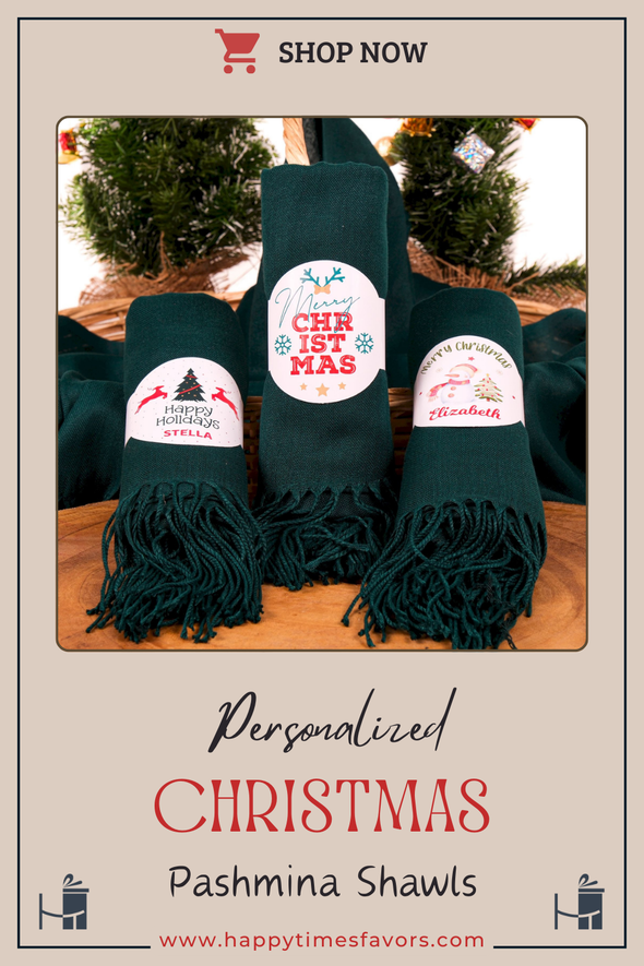 Personalized Christmas Gift, Custom Scarf, Shawl, Merry Christmas Pashmina, New Year Shawl, Winter Accessory, Holiday Fashion, Gift Ideas Items designed by Happy Times Favors, a handmade gift shop. Personalized Scarf for Christmas, New Year, Noel, Bridal Shower, Wedding Shower, Fall Wedding. Pashmina scarves has Custom bands or monogrammed, stitched scarf. We can customize them with logo or name. These are unique wedding shawl for guests.