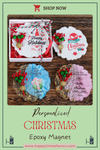 Personalized Christmas Gift Epoxy Magnet with Chic Box, Christmas Decor, Noel Gift, Xmas Gift, Xmas Decorations, Holiday Decor Designed by Happy Times Favors, a handmade gift shop. Ideal for Christmas, Noel gift, New Year, Happy Holiday, Christmas Gift, Christmas decoration, Xmas decor.