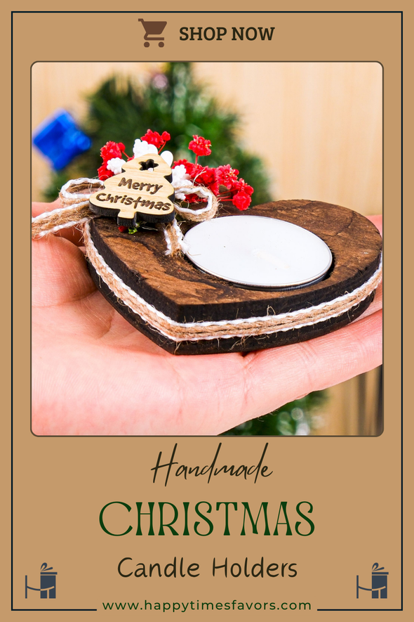 Personalized Christmas Gift, Christmas Wooden Candle Holder, Noel New Year Happy Holiday Gifts, Christmas 2024 Ornament, Gift Exchange