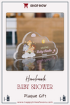 Handmade Baby Shower Acrylic Cloud Shape Stand, Personalized Acrylic Table Decor, Personalized Plexiglass Plaque Gift, Unique Baptism Favors Items designed by Happy Times Favors, a handmade gift shop. These items are ideal for mothers day gifts, baby shower favors, baby shower gifts, baby shower decorations, baptism favors, christening party favors, wedding favors, thank you gifts, bridal shower favor, engagement favor, first communion favor, birthday gift