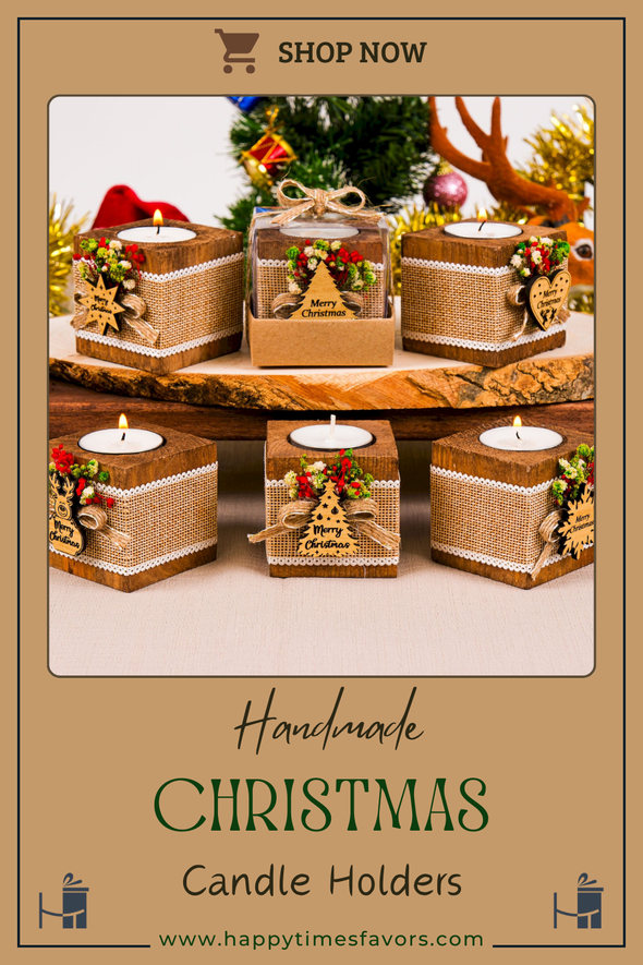 Personalized Christmas Gift, Christmas Wooden Candle Holder, Noel New Year Happy Holiday Gifts, Christmas 2024 Ornament, Gift Exchange Items designed by Happy Times Favors, a handmade gift shop. Wooden candle holder decorated with flowers. Are ideal for Christmas, Noel, New Year, and party gifts.  Personalized ornaments, Christmas table decorations, Christmas decoration, Christmas ornament, Christmas gift, Custom Xmas ornaments, Unique Xmas gifts.